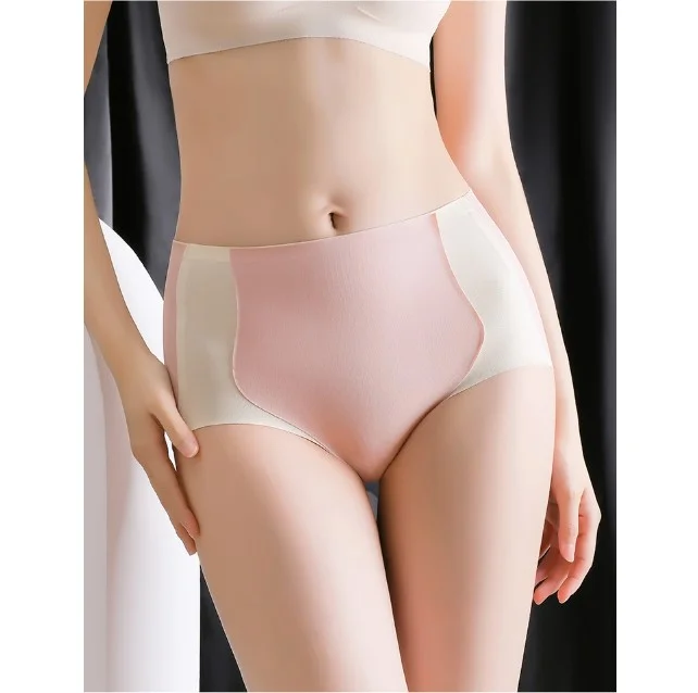 [Hot sale on TikTok]Color block Traceless Hip lifting Shaping Panties