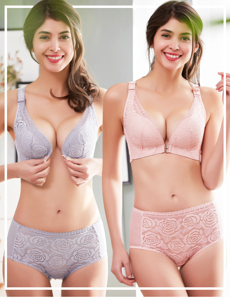 FITME ROSE EMBROIDERY FRONT CLOSURE WIREFREE BRA