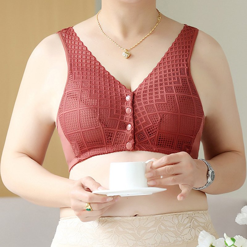 Plus Size Cotton Front Button Bra