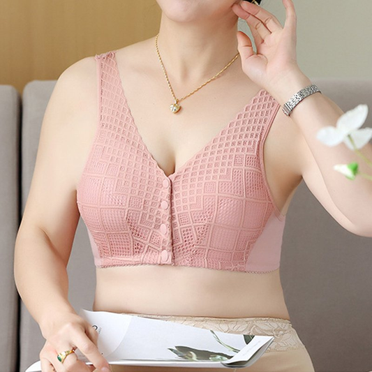 Plus Size Cotton Front Button Bra