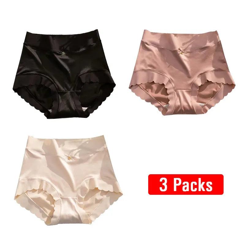 (6packs) Premium Satin Antibacterial Ice Silk Moisture-absorbing Panties