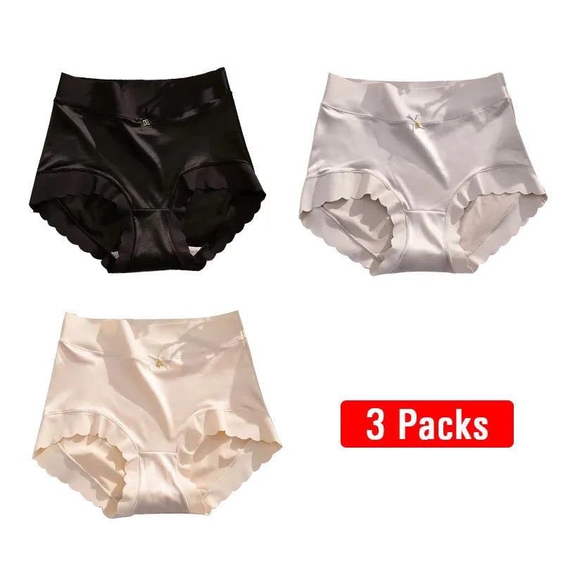 (6packs) Premium Satin Antibacterial Ice Silk Moisture-absorbing Panties