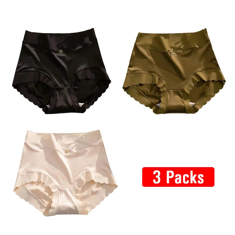 (6packs) Premium Satin Antibacterial Ice Silk Moisture-absorbing Panties