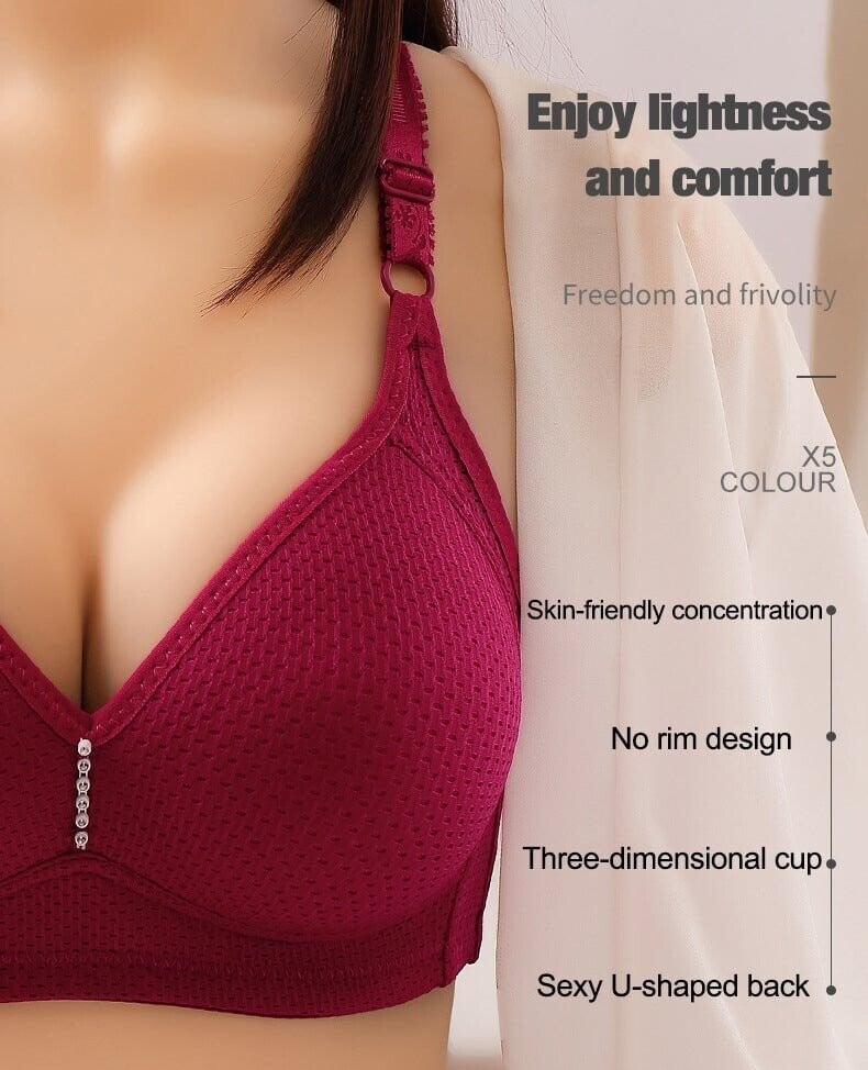 (🎁2024 New Year Hot Sale🎁)🔥Plus Size Bra Women Underwear Wire Free Comfort  Soft Breathable🔥