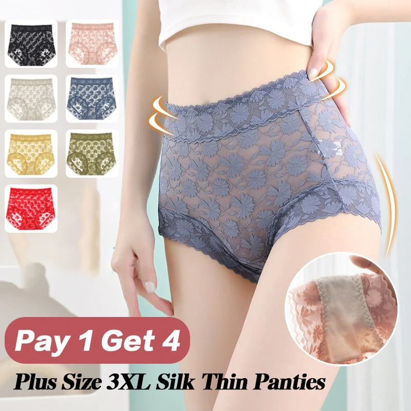 SEXY SEAMLESS THIN LACE SILK CARE PANTIES