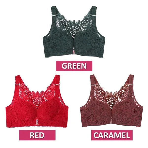 FITME ROSE EMBROIDERY FRONT CLOSURE WIREFREE BRA