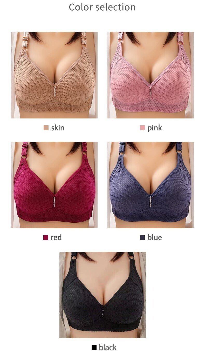 (🎁2024 New Year Hot Sale🎁)🔥Plus Size Bra Women Underwear Wire Free Comfort  Soft Breathable🔥